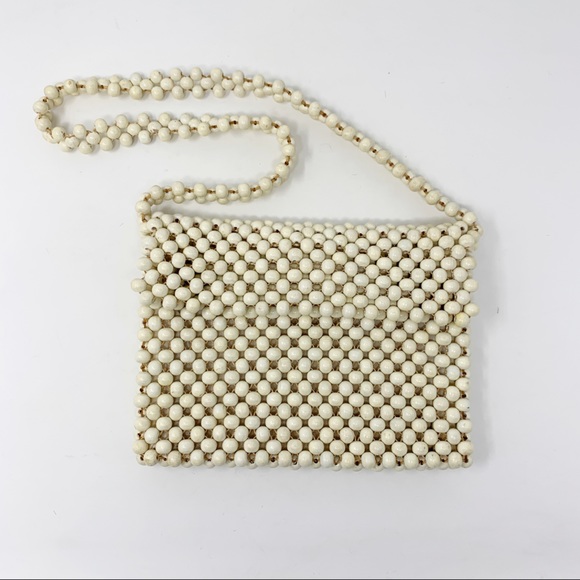 Vintage Handbags - VTG Walborg Wood Bead Purse